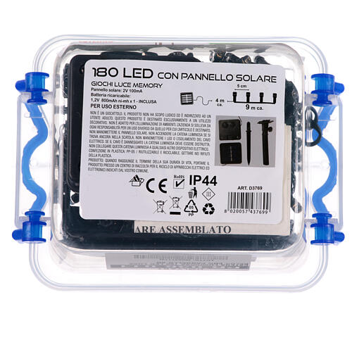 Solar Christmas lights with 180 warm white LEDs, 9 m, indoor/outdoor 6