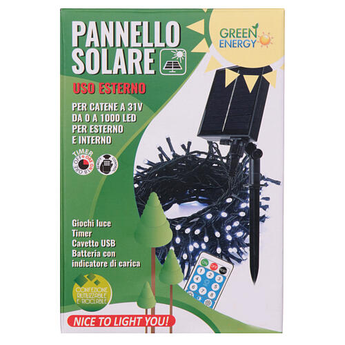 Painel solar para luzes de Natal com menos de 1000 LEDs com controle remoto 5