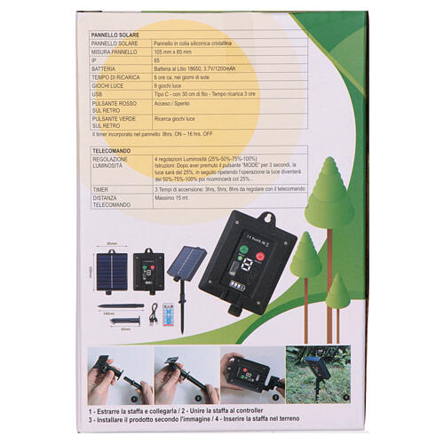 Solar panel for lights under 1000 LEDs with remote control 6