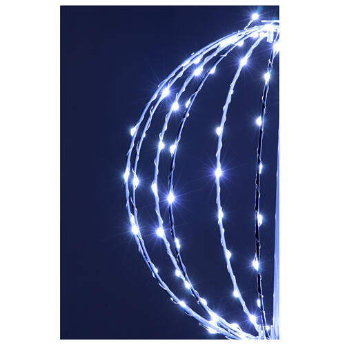 Sfera metallo 3D 118 nanoled luce bianco ghiaccio D.30cm 2