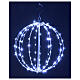 Sfera metallo 3D 118 nanoled luce bianco ghiaccio D.30cm s1