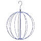 3D metal sphere globe 118 nanoLEDs ice white light, Dia. 30cm s3
