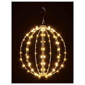 Leuchtkugel 3D, Metalldraht-Gerüst, Ø 30 cm, 118 Nano-LEDs, warmweiß, innen/außen