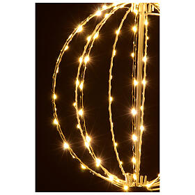 Leuchtkugel 3D, Metalldraht-Gerüst, Ø 30 cm, 118 Nano-LEDs, warmweiß, innen/außen