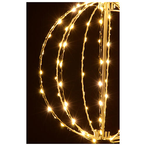 Leuchtkugel 3D, Metalldraht-Gerüst, Ø 30 cm, 118 Nano-LEDs, warmweiß, innen/außen 2