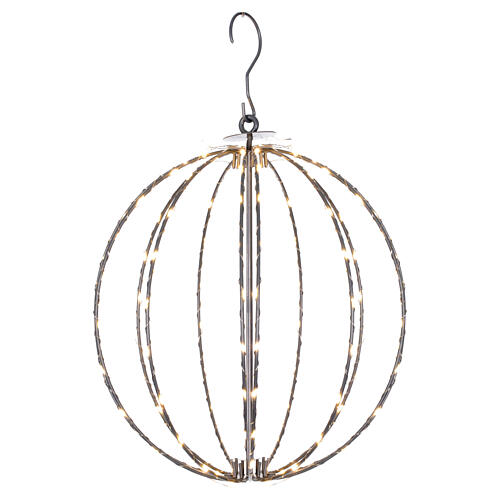 Esfera metal 3D 118 nanoLEDs branco quente diâm. 30 cm 3