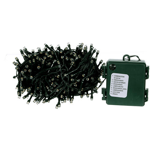 Lichterkette 300 bunte LEDs, batteriebetrieben, 15 m, für Innen- und Außenbereich 4