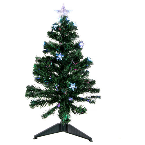 Christmas tree with optical fibres and 17 RGB LEDs, indoor PVC, 31.5 in 2