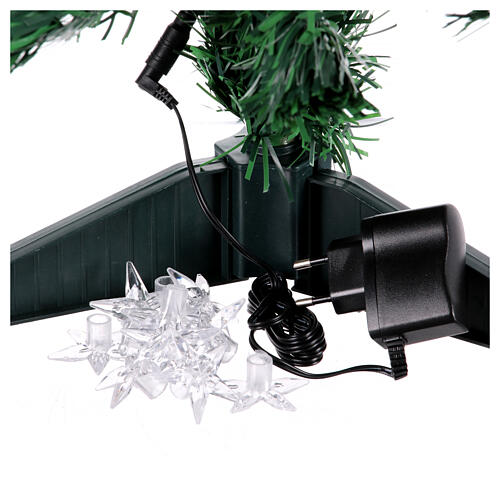 Albero Natale 80 cm fibre ottiche 17 led RGB pvc uso interno 4