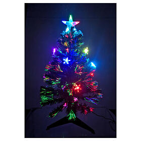 Christmas tree 80 cm fiber optics 17 RGB LEDs PVC for indoor use