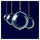 String of 4 silver Christmas balls, 96 LED ultra bright lights, snow effect, for indoor s1