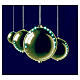 String of 4 golden Christmas balls, 96 LED ultra bright lights, snowfall effect, for indoor s1