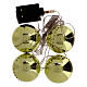 String of 4 golden Christmas balls, 96 LED ultra bright lights, snowfall effect, for indoor s2