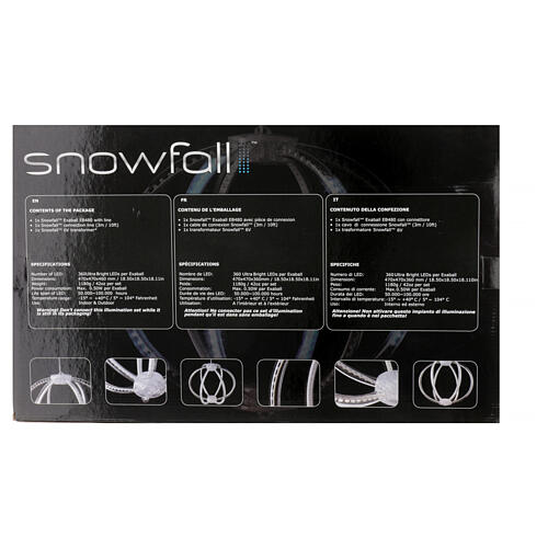 Esfera Snowfall 360 LEDs ultra luminosos brancos frios 48 cm efeito neve 3