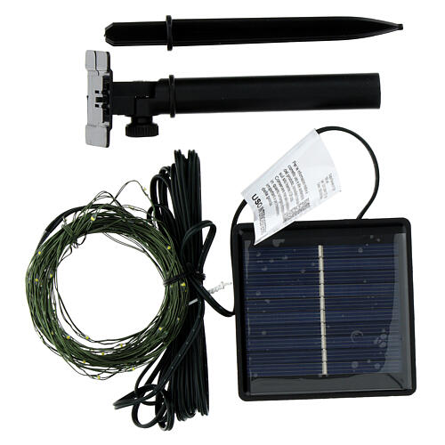 Lichterkette, solarbetrieben, 100 warmweiße LEDs, Kupferdraht, 10 m 3
