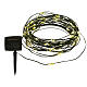 Christmas light chain of 200 warm white LED drops on copper wire, solar panel, 66 ft s2