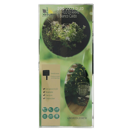 Łańcuch 200 kropli LED, biały ciepły, 20 m 4