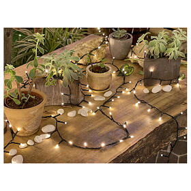 Łańcuch 200 mini światełek LED, ciepły biały, panel słoneczny, 20 m