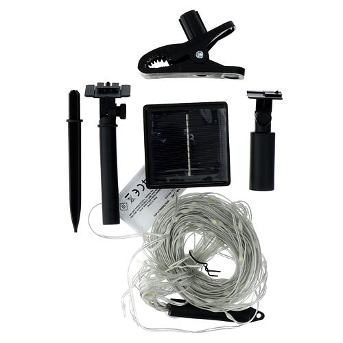 Lichterkaskade mit 200 LEDs, warmweiß, solarbetrieben – 2 m 3