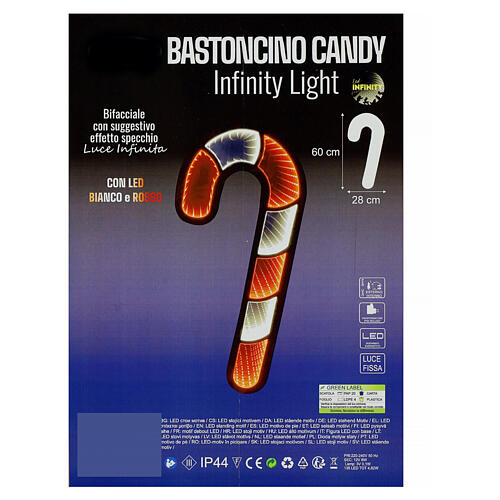 Christmas Candy Cane Infinity Light 135 LED 60x30 cm indoor outdoor 3