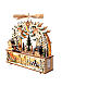 Wooden Christmas village set: illuminated forest with spinning tree and propeller, 16x16x4 in s4