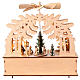 Wooden Christmas village set: illuminated forest with spinning tree and propeller, 16x16x4 in s7