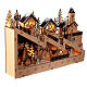 Christmas wooden village set: snowy slope with church, lights and motion, 12x18x4 in s5