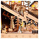 Villaggio natalizio pendio innevato chiesa legno luci movimento 30x45x10 cm s2