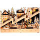 Wooden Christmas village set: snowy slope with lights and motion, 12x18x4 in s2