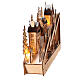 Wooden Christmas village snowy slope light movement 30x45x10 cm s5