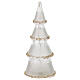 Christmas tree with warm white LEDs, 8 in, frosted glass with amber crystals s2