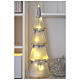 Christmas tree with warm white LEDs, 8 in, frosted glass with amber crystals s2