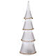 Albero vetro led bianco caldo 20 cm vetro satinato cristalli ambra s3