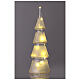 Decoro albero vetro 12 LED bianco caldo cristalli ambra 32 cm s3