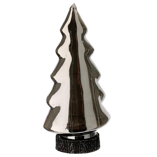 Sapin verre fumé 20 LEDs blanc chaud 30 cm pour intérieur 2