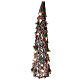 Tree of crisscrosses wood, h 32 in, 20 LED balls, berries and pinecones s1