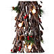 Tree of crisscrosses wood, h 32 in, 20 LED balls, berries and pinecones s2