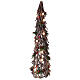 Tree of crisscrosses wood, h 32 in, 20 LED balls, berries and pinecones s3