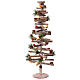 Sapin spirale paillettes 15 LEDs blanc chaud 70 cm baies pommes de pin s1