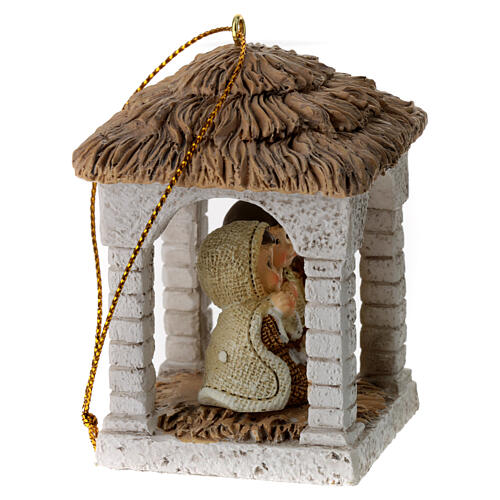 Nativité miniature cabane résine différents modèles style baby 7x5x5 cm 3