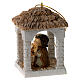 Nativité miniature cabane résine différents modèles style baby 7x5x5 cm s2