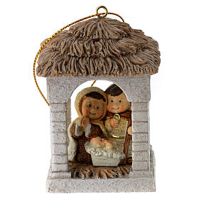 Nativity mignon with stable assorted resin baby style 7x5x5 cm