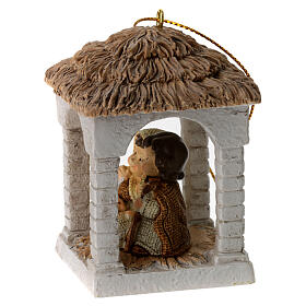 Nativity mignon with stable assorted resin baby style 7x5x5 cm