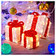 Set of 3 LED Christmas presents, warm white lights, indoor decoration s1