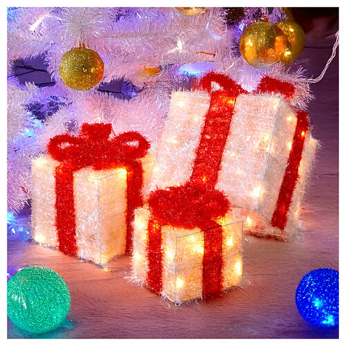 Luce set 3 pacchi regalo bianco caldo LED uso interno 1