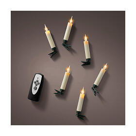 Set of 10 LED candles for indoor Christmas tree