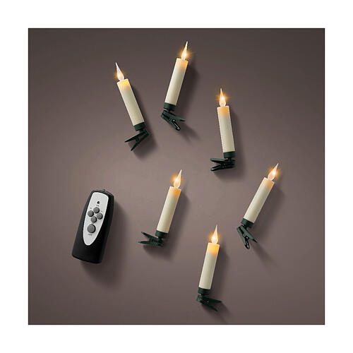 Set of 10 LED candles for indoor Christmas tree 1