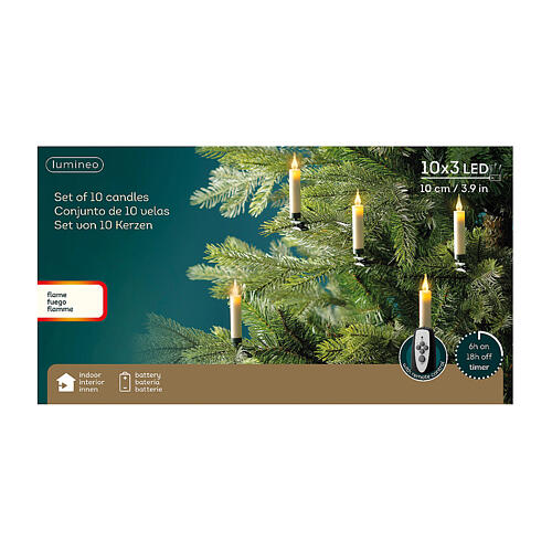 Set 10 bougies LED décoration sapin intérieur 5