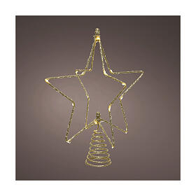 Star-shaped Christmas tree topper with 20 LEDs, 10x8 in