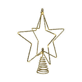 Star-shaped Christmas tree topper with 20 LEDs, 10x8 in